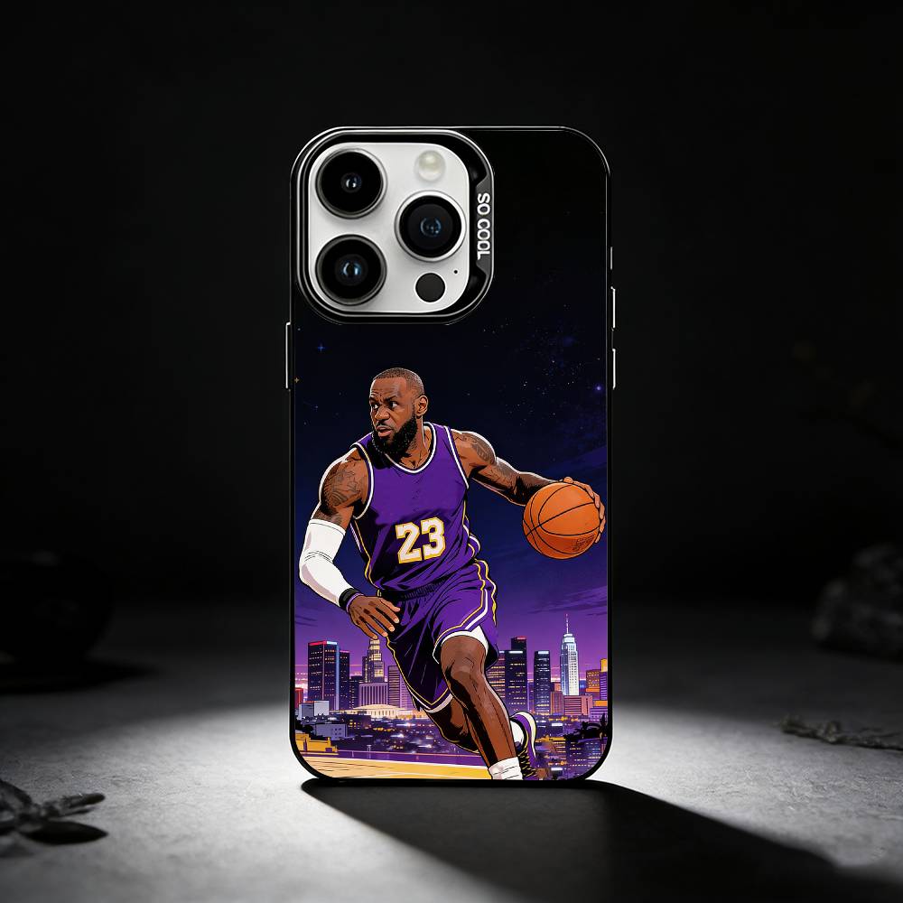 L-Lebron James 23 Phone Case For iPhone 17,16,15,14,13,12,11 Plus,Pro Max,XS,Colored silver phone case