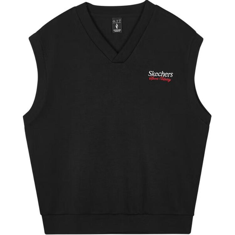 Skechers Knitted Breathable Casual Sports Fitness Solid Color Vest Unisex Tops Black L324U029-0018 M