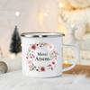 Merci Atsem In France Enamel Mugs Teacher's Day Drink Juice Coffee Dessert Cocoa Milk Handle Mug Festive Birthday Gifts