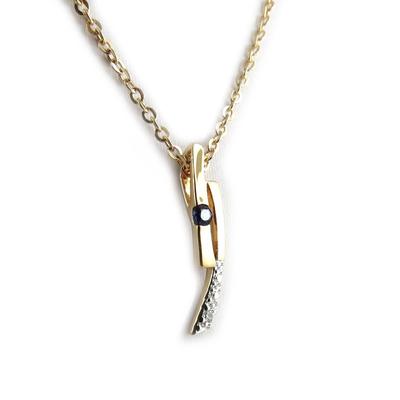 [L1743] - Gold Plated 'Scarlett' Sapphire Necklace