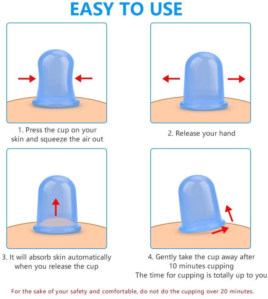 Anti-Cellulite-Silikon-Saugnäpfe Banken Vakuummassage Schröpfmassagegerät für Glas Physiotherapie Dosen Set Fatburner Geschenktüte