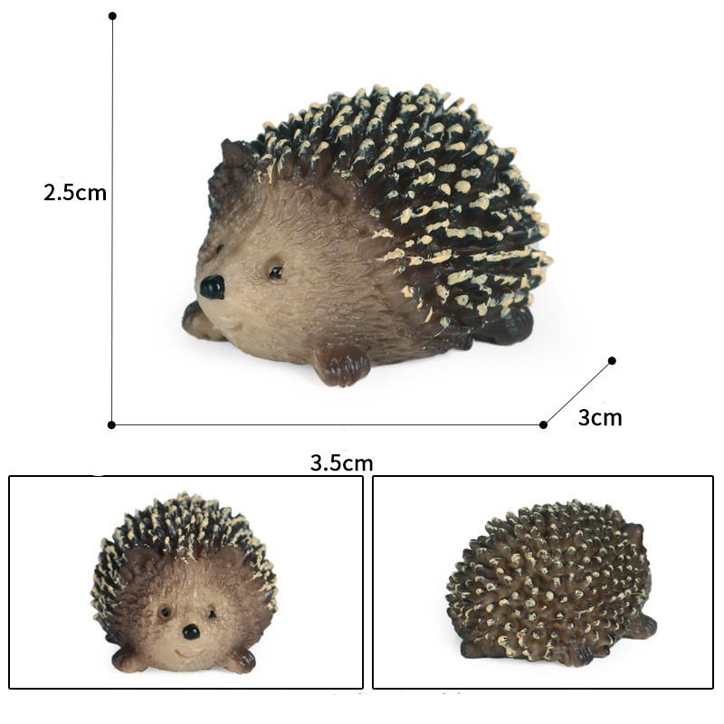Oenux Simulation Wild Jungle Forest Animals Hedgehog Model Action Figures Cake Topper Party Favor Cute Education Kid Toy Gift