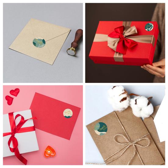 500Pcs/Roll Packaging Stickers Self-adhesive Thankyou Letter Pattern Expressing Gratitude DIY Thank You Label Stickers Gift Wrapping