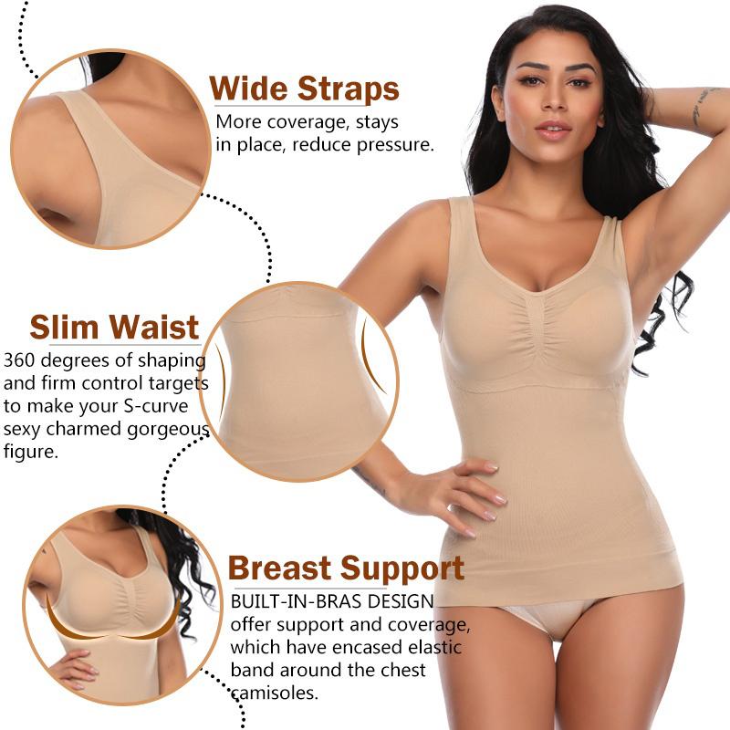 Shape Canottiera Intima Snellente Donna | 2 Pezzi (Nero+Bianco) Taglia XL | Canotta Modellante Con Shapewear Sportivo | Camisole