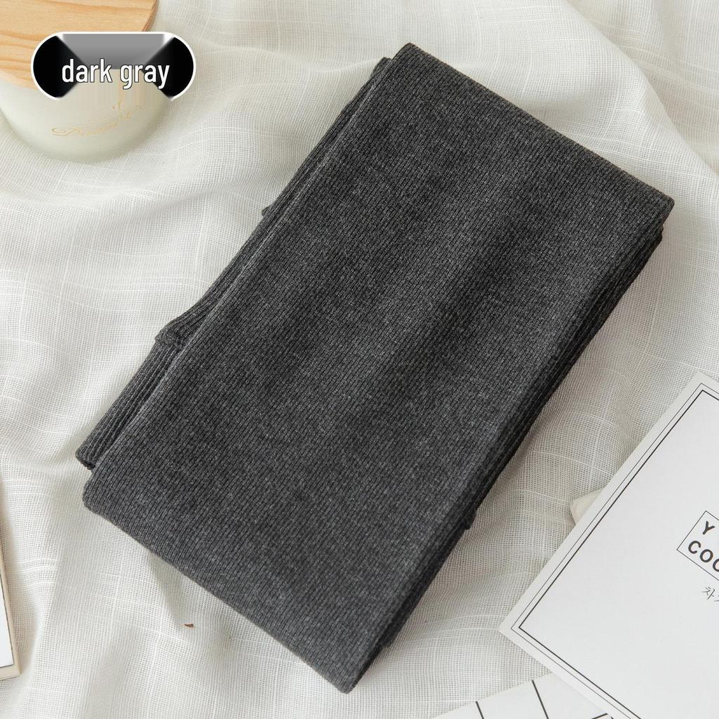 Extra Long Smoke Grey Fleece-Lined Micro Compression Vertical Stripe Women's Pantyhose Socks