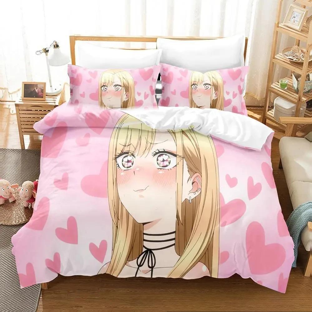 Anime My Dress-Up Darling Bedding Set Single Twin Full Queen King Size Bed Set Adult Kid Bedroom Duvet Cover Sets Home Textiles