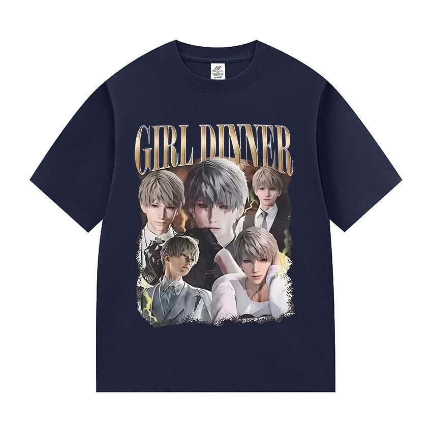90s Retro Girls Dinner Love Deep Space Pattern Tshirt Summer Mens Fashion Oversized Tshirt Mens Highquality Cotton Tshirt