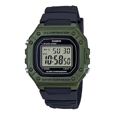 Orologio digitale standard CASIO W-218H-3AV da uomo e da donna Casio Chipkashi verde oliva modello Overseas economico