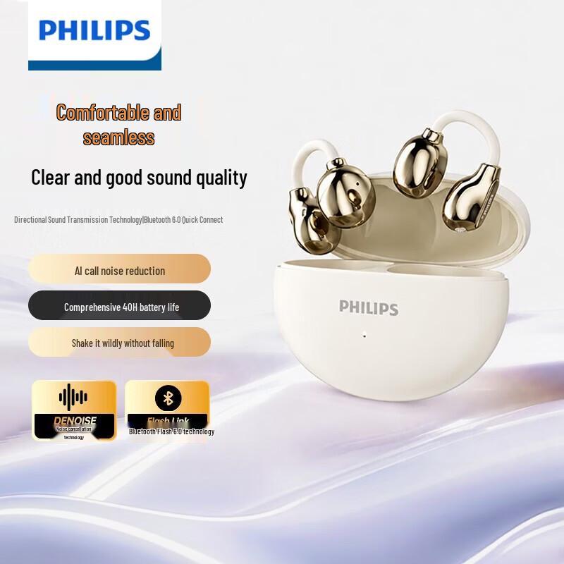 Philips Ear-Clip Wireless Bluetooth Earbuds