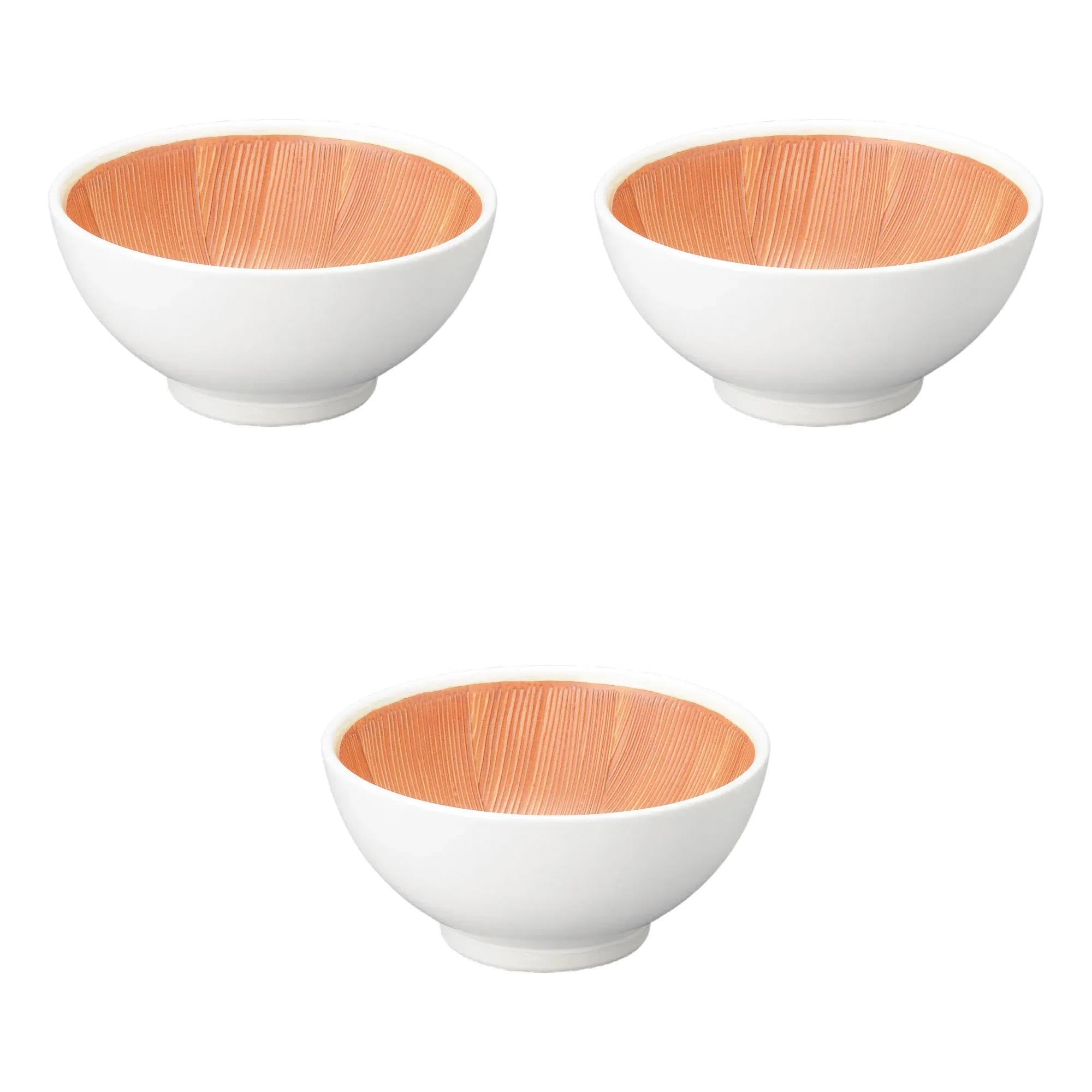 

Set of 3 White Mortar Bowls x Ceramic Mortar Made in Setomonohonpo (Large) [16.5 7.5 cm] Bowls, Japan,
