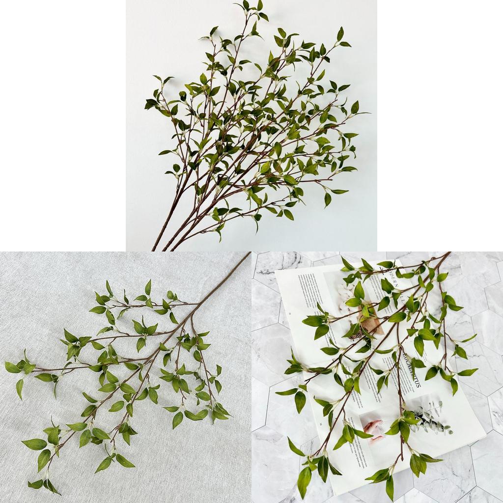 Artificial Leaf Branch For Wedding Decor And Photography Props With Silk Fabric Material