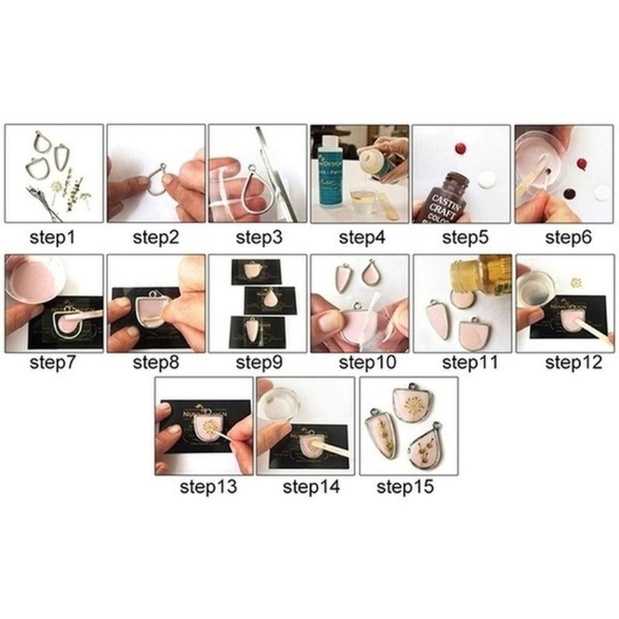 New 10 Pcs/Set Geometric Metal Pendant Frames Set DIY Pendant Making Epoxy Resin UV Crystal Molds For Jewelry Necklace