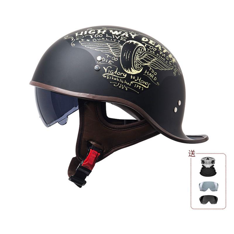 China 3C Certification 2025 New Motorcycle Helmet Retro Helmet ABS Lightweight Breathable Lining Half Helmet for Men and Women