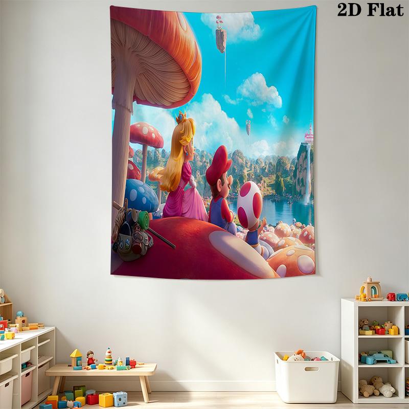 Super Mario Bros Movie Tapestry Tapestry Fashion Print Wallmounted Christmas Gift Home Decor Work Of Art