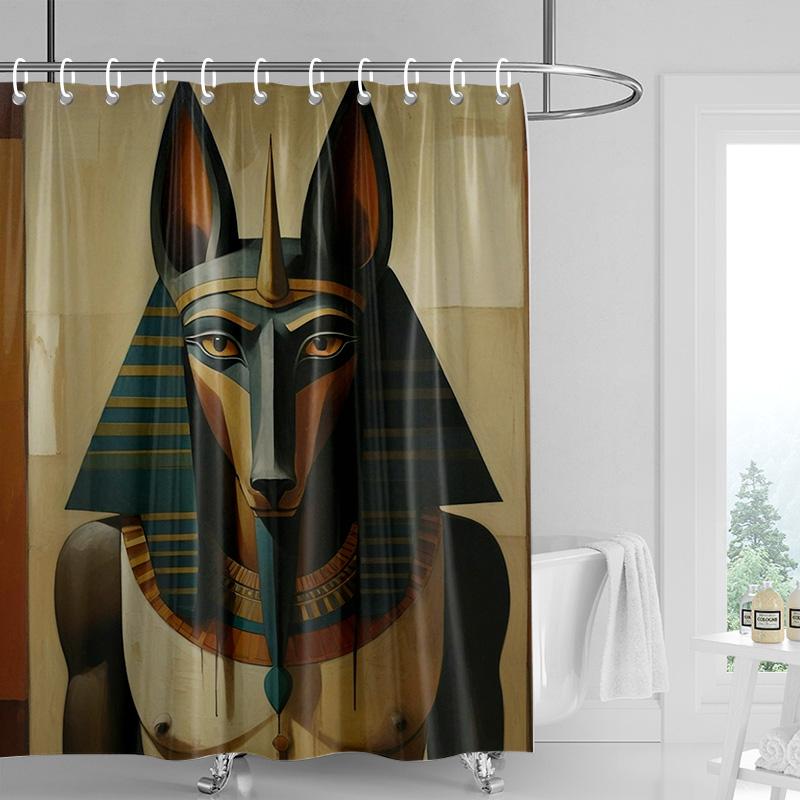 Heimdekoration Duschvorhänge Für Badezimmer Wasserdichtes Vorhangmaterial Moderner Nordischer Stil Wohnzimmer Ägypten Pharao Retro
