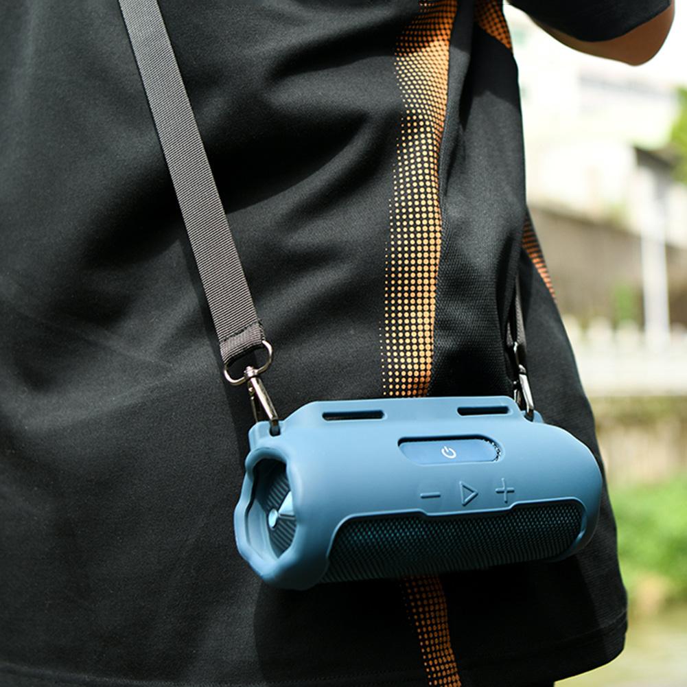 Silikon-Schutzhülle für JBL Flip 7 mit Schultergurt Fahrrad-Lautsprecherhalterung Strap Tragbarer kabelloser Bluetooth-Lautsprecher Zubehör