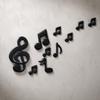 Removable Finish Music Note Wall Sticker 3D Look Embossed Wall Decal  Wall Background