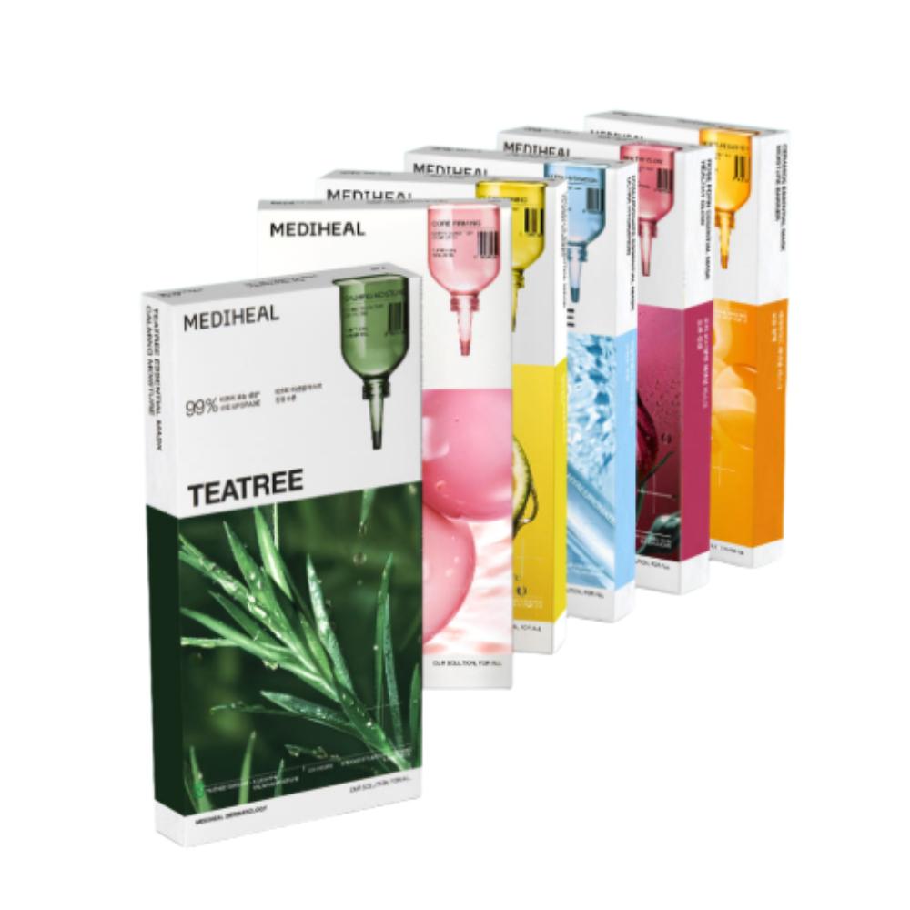 

Mediheal Essential 6-Type Mask 60-Pack Tea Tree, Collagen, Hyaluronic Acid, PDRN, Vitamin & Ceramide Sheet Mask Set