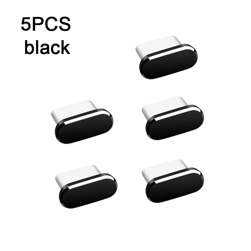 1/2/5pcs Metal Type-C Silicone Dust Plugs Phone USB Port Protector Anti-dust Plug Cover Cap for Samsung Huawei Xiaomi Tablet2