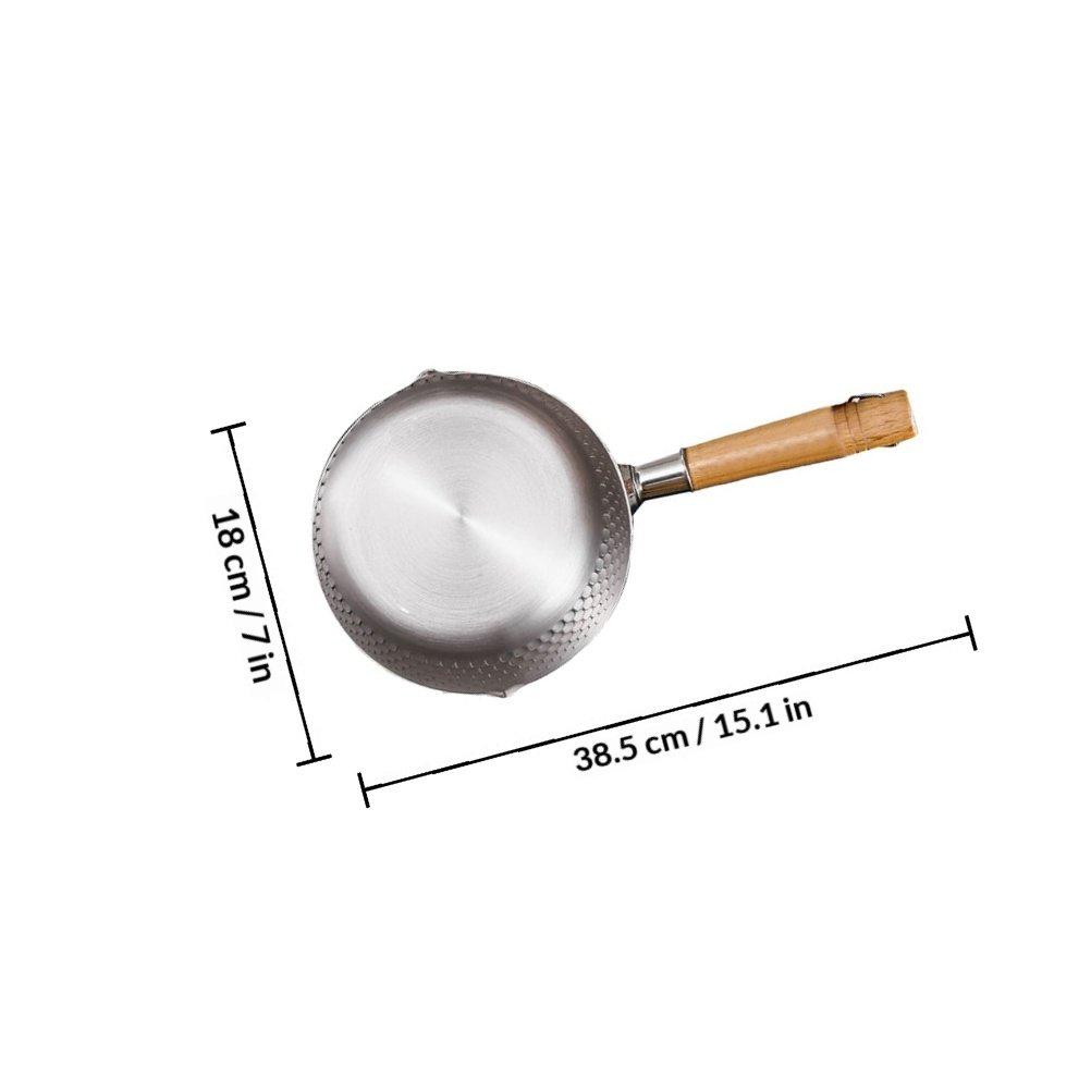 

1pc Stainless Steel Small Milk Pot Wood Handle For Baby Food Soup Noodle Cooking Camping Outdoor Kitchen Cookware Stew Sauce