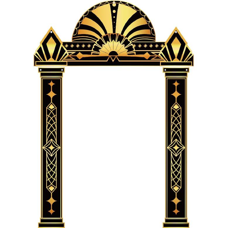 Peryiter 3 Pcs Roaring 20 s Themed Party Decorations Awards Night Party Decorations for Vintage Dance Black Gold Art Event for Halloween, New Year, Roaring 20 s Themed