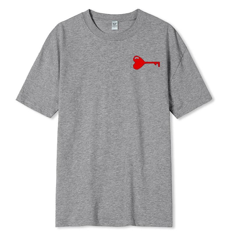 Lustige Herzschloss und Schlüssel passende Partnerhemden Hochzeits paar Valentinstagsgeschenk Valentinstag Liebe Unisex Erwachsene Baumwoll Tops
