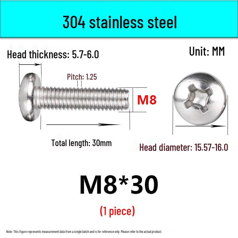 In-Stock 304 Stainless Steel Phillips Pan Head Machine Screw GB818
