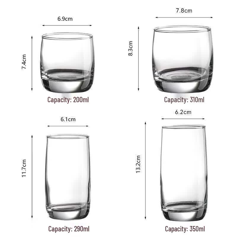 ZISIZ Transparent Handmade Glass Cup