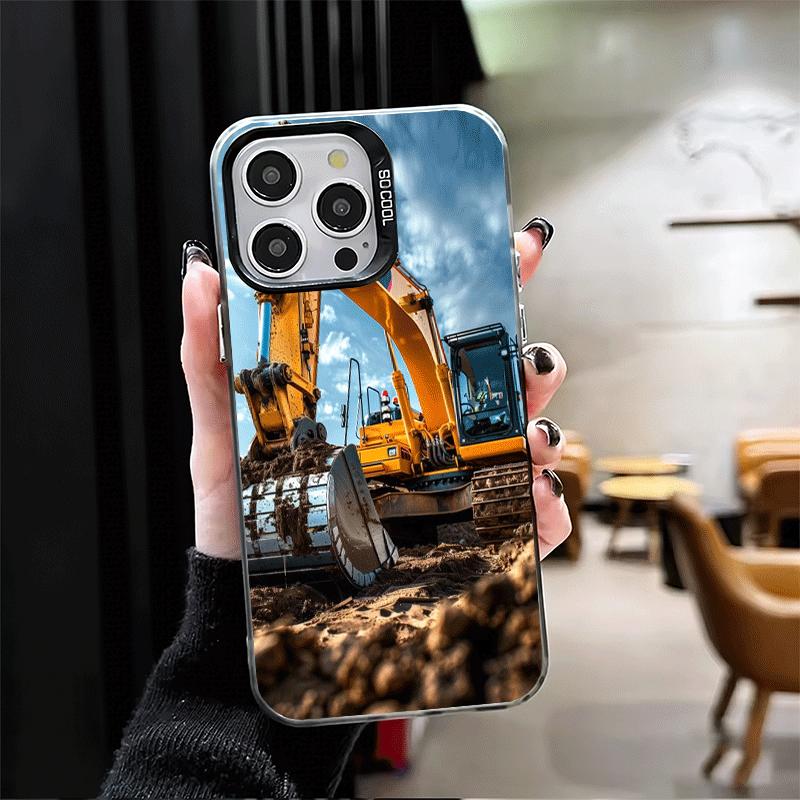 Excavating Machinery Cool Shockproof Phone Case for iPhone 17 Air 16 16E 15 Pro Max 14 Plus 13 Mini 12 Back Cover Anti Fall Fund