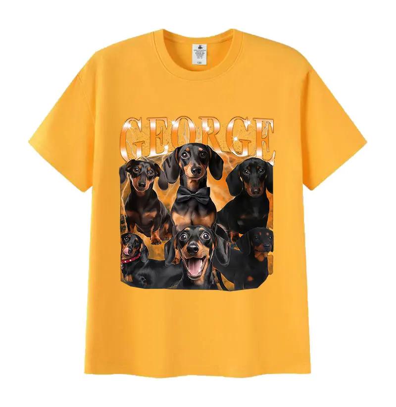 

George Dog Funny Meme Graphic T Shirt Men Casual Fashion Cotton Short Sleeve T-shirts Unisex Vintage High Quality Cotton T-shirt XXXL чорний