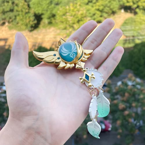 Genshin Impact Venti Heart of God Keychain, Wind Ornament, Cosplay Accessory, Photograph, Souvenir, Gift