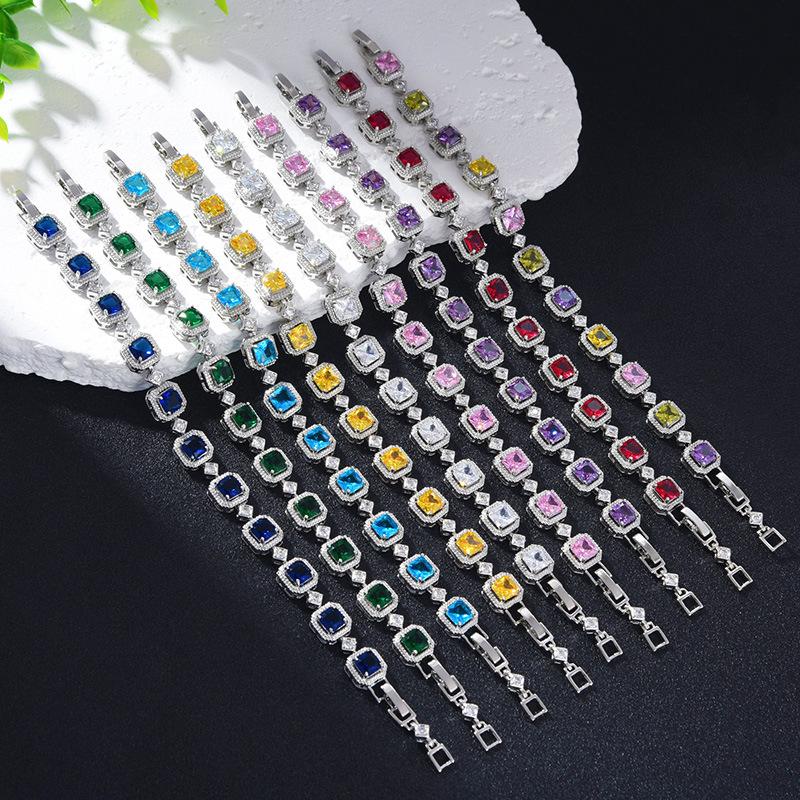 Adjustable Color Zircon Bracelet Women'S Full Diamond Color Treasure Bracelet