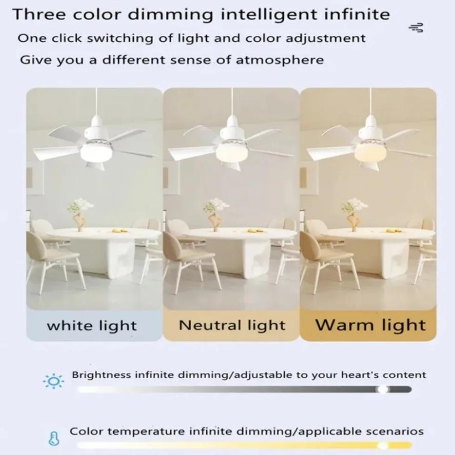 60W LED Ceiling Fan Light Fan Ceiling Light With Remote Dimming Function Suitable For Living Room Study And Home Use Fan Light