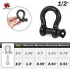 High-Strength American Style Die-Forged Bow Shackles for Trailer Hitch 1/2" Lifting Hook Buckle
