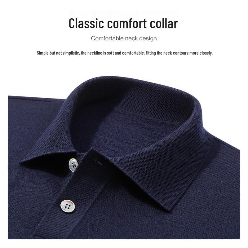 ROOY Men's Soft Warm Polo Collar Wool Sweater