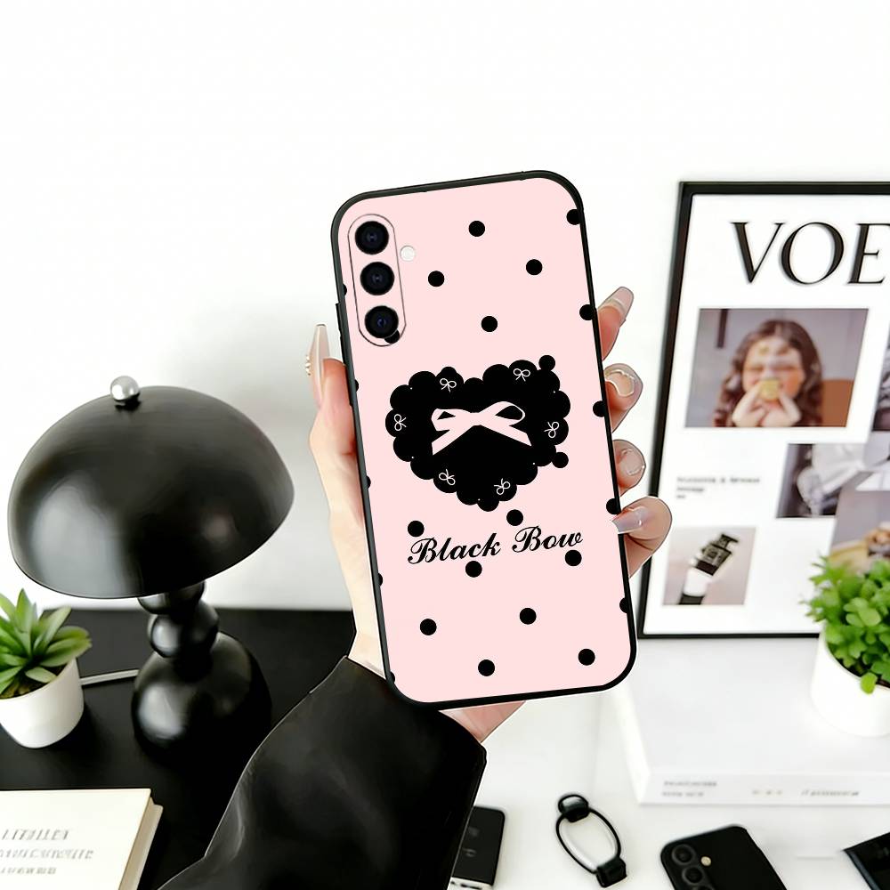 

Bowknot Series Phone Case For Samsung Galaxy A73,A72,A71,A70,A53,A52,A51,Others Soft Black Cover Samsung a41