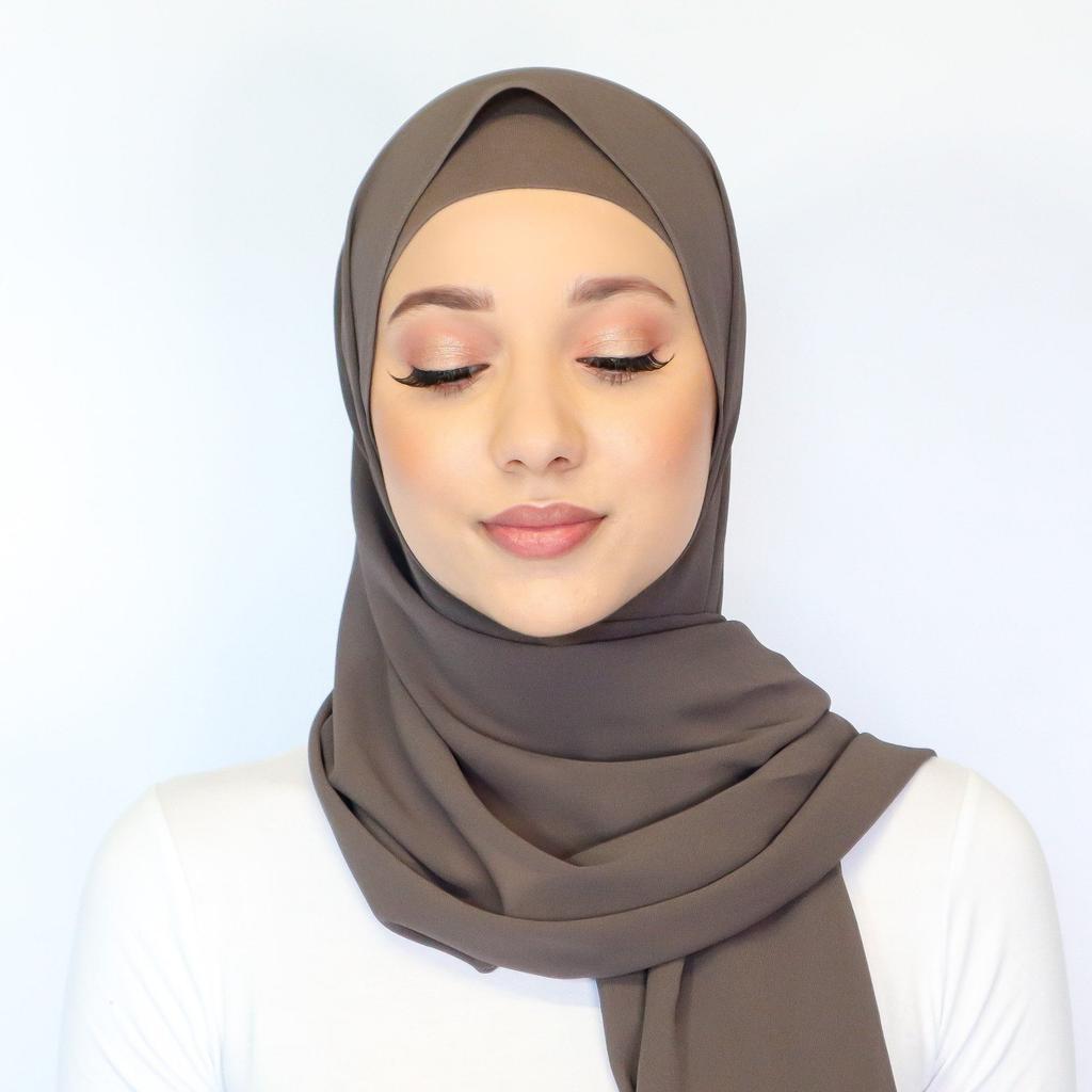 Fashion Pearl Chiffon Hijab Shawls Of Muslim Women Solid Color Head Wraps Scarf For Ladies