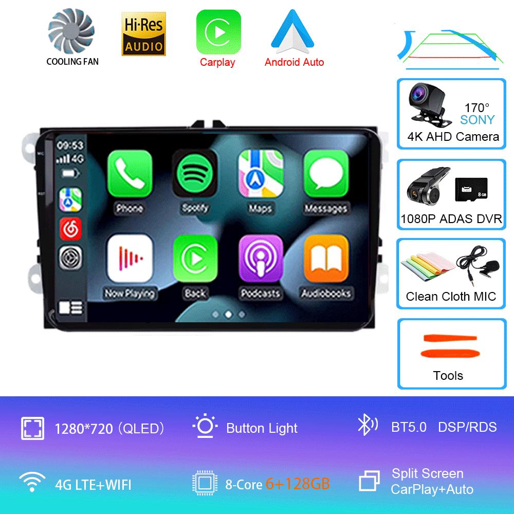 Android 14 Car Radio GPS Navigation For VW Passat B6 Amarok Volkswagen Skoda Octavia 2 Superb JettaT5 Golf 5 Multimedia