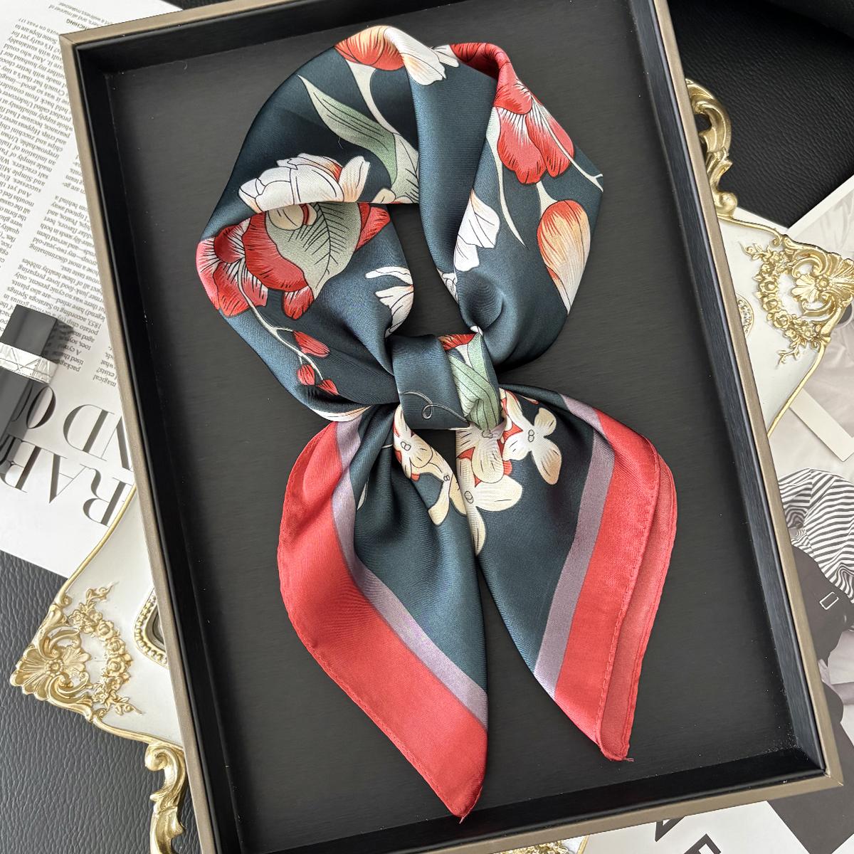 

Новый Роскошный Модный Принт 70*70см Квадратный Платок Женский Мягкий Сатиновый Ободок для Волос Шейный Платок Галстук Женская Повязка на Голову Фуляр Лента для Сумки 70x70CM