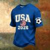 Men's Casual Printed V-Neck Short Sleeve T-Shirt Breathable Lightweight Top