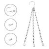 Outdoor Garden Hanging Pot Chain 3 Strands with Tail Hook and Lobster Clasp Total Length 40CM Zinc Plated Hanging Hook Set 2 Pieces