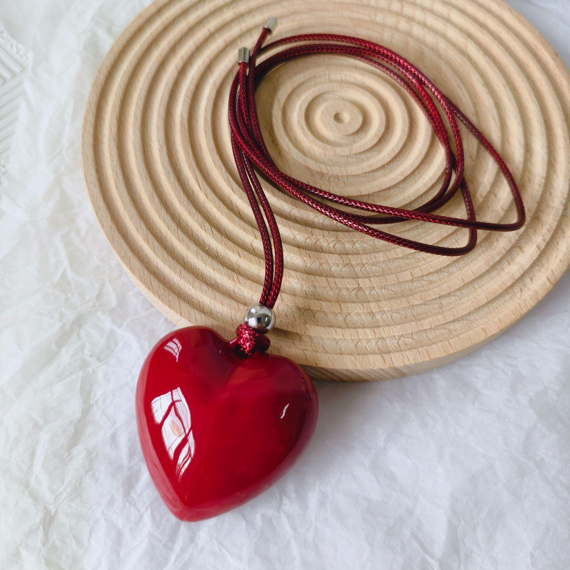 

Ожерелье с кулоном в виде сердца класса люкс, длинная цепочка для свитера