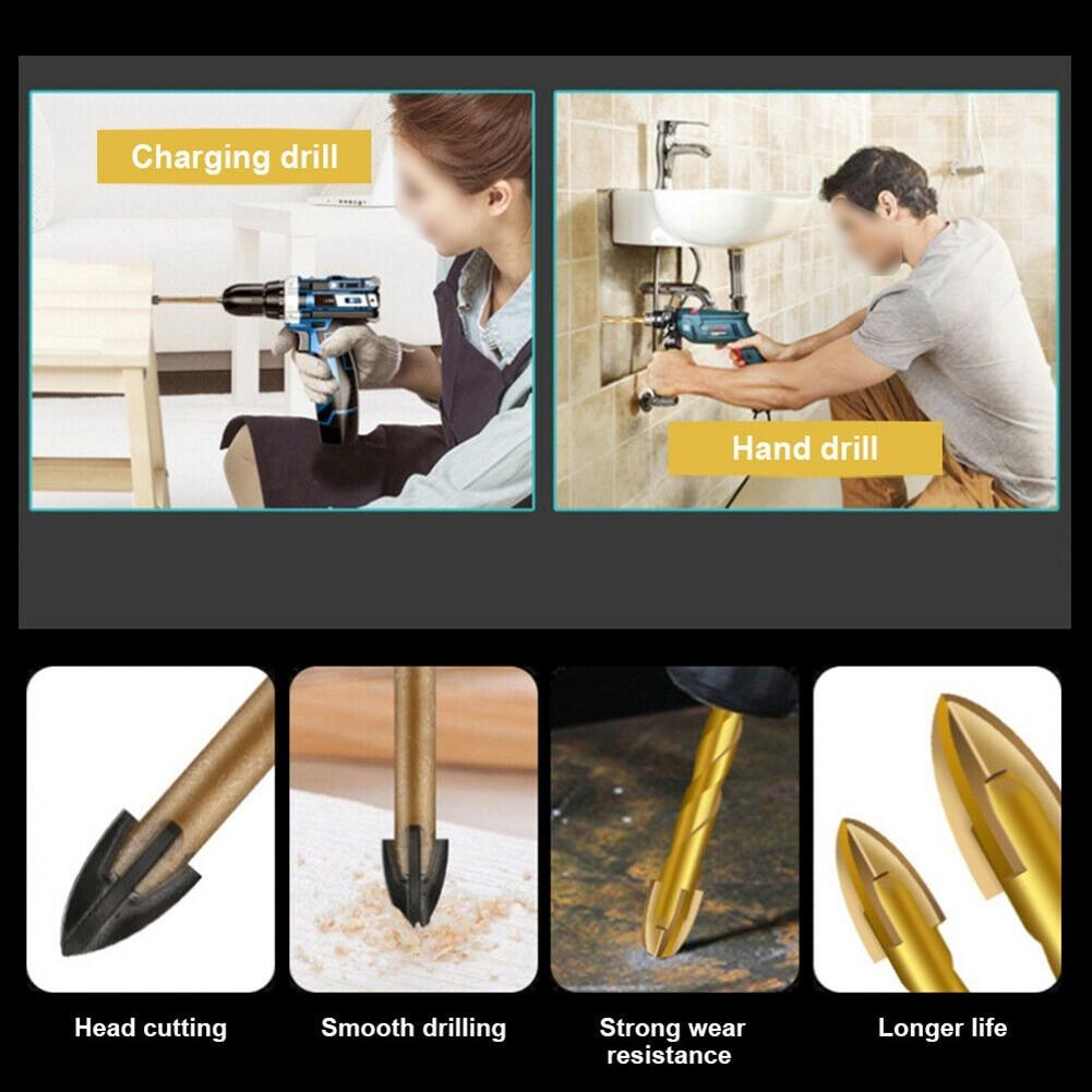 10pcs 6mm  Ceramic Tile Marble Glass Drill Bits Spear Head Hex Shank