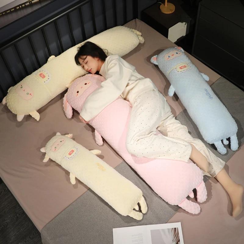 Soft Rabbit Cat Sheep Plush Toy Cartoon Stuffed Animal Long Pillow Cute Fluffy Bed Sofa Cushion for Kids Nursery Room Decor Gift