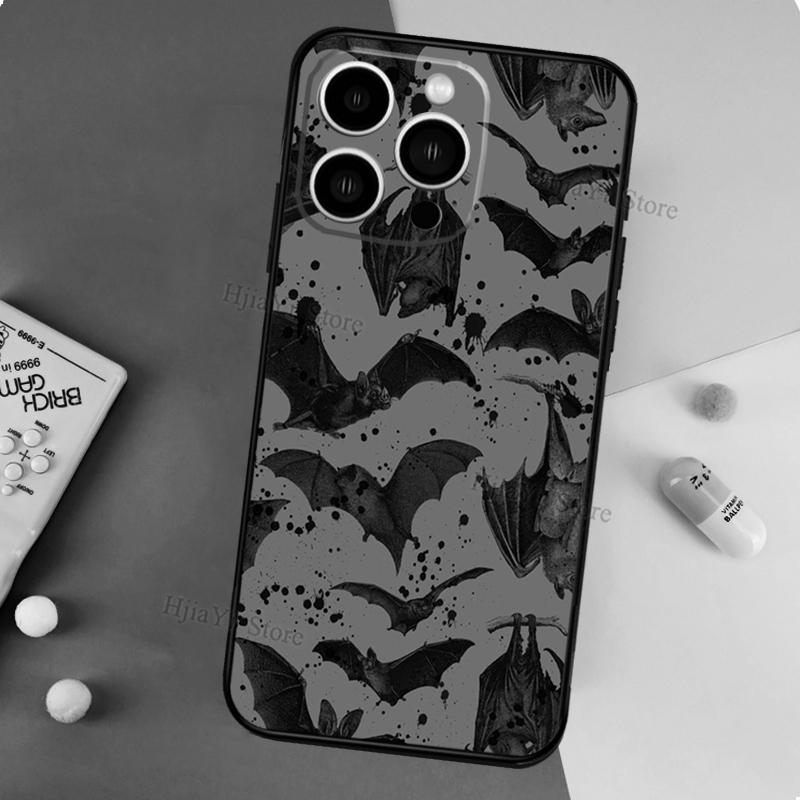 Goth Vampire Bat Gothic Case For iPhone 12 13 Pro Max X XS XR Plus Case For iPhone 11 14 15 16 Pro Max Coque