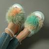 Ultra-Long Colored Plush Slippers Women'S Home Indoor Couple Home Straight Plush Slippers, Women Shoes