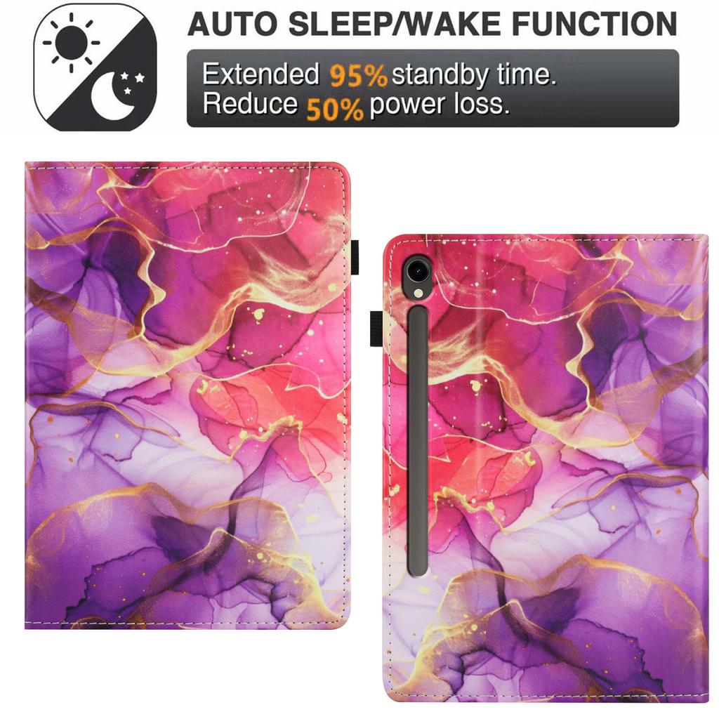 For Samsung Galaxy Tab S9/S10 FE/S9 FE Case Pattern Leather Tablet Cover with Auto Sleep/Wake,Card Holder