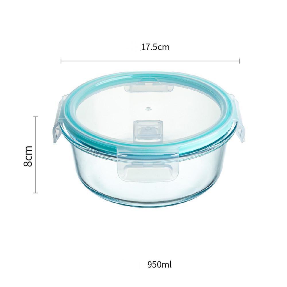 High Borosilicate Glass Lunch Box Microwave Heating Sealed Bento Boxes Refrigerator Freezer Box Fresh-keeping Soup Bowls