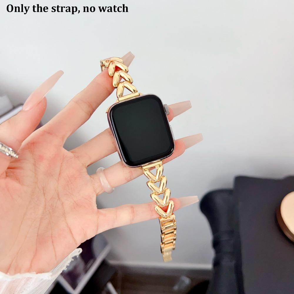42mm 45mm 41mm Metal Band Fitness Tracker Strap for Apple Watch 10 Ultra 9 8 7 6 SE for Women Men