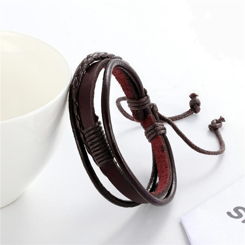 Color Woven Leather Trend Bracelet, Simple Style Men And Women Couple Bracelet, Personalized Versatile Student Hand Rope